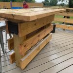 Bespoke bar built out of new decking, carpentry