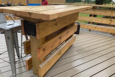 Bespoke bar built out of new decking Bespoke bar built out of new decking, carpentry